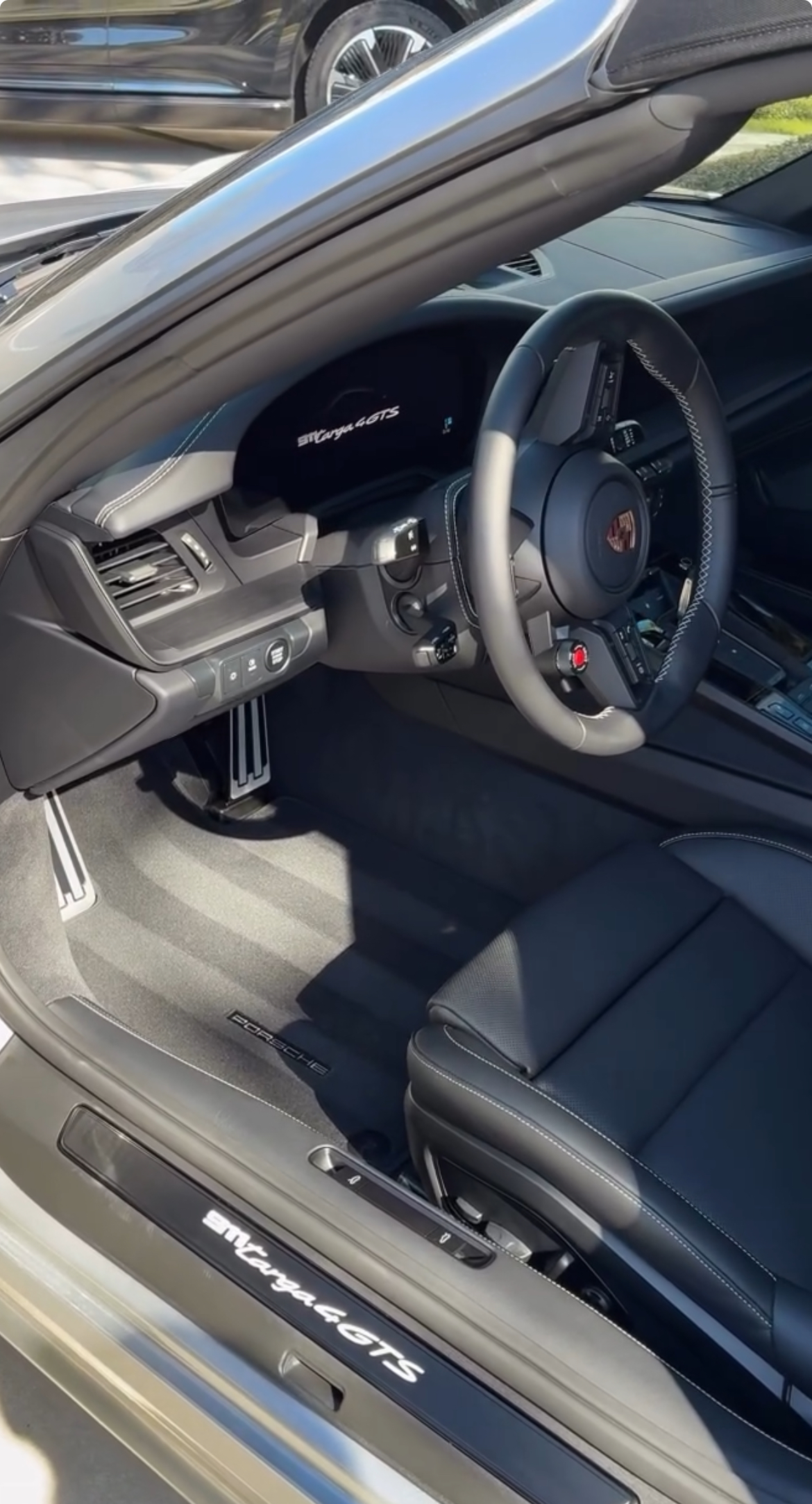 Porsche 911 Targa 4 GTS interior detail - pristine leather and dashboard